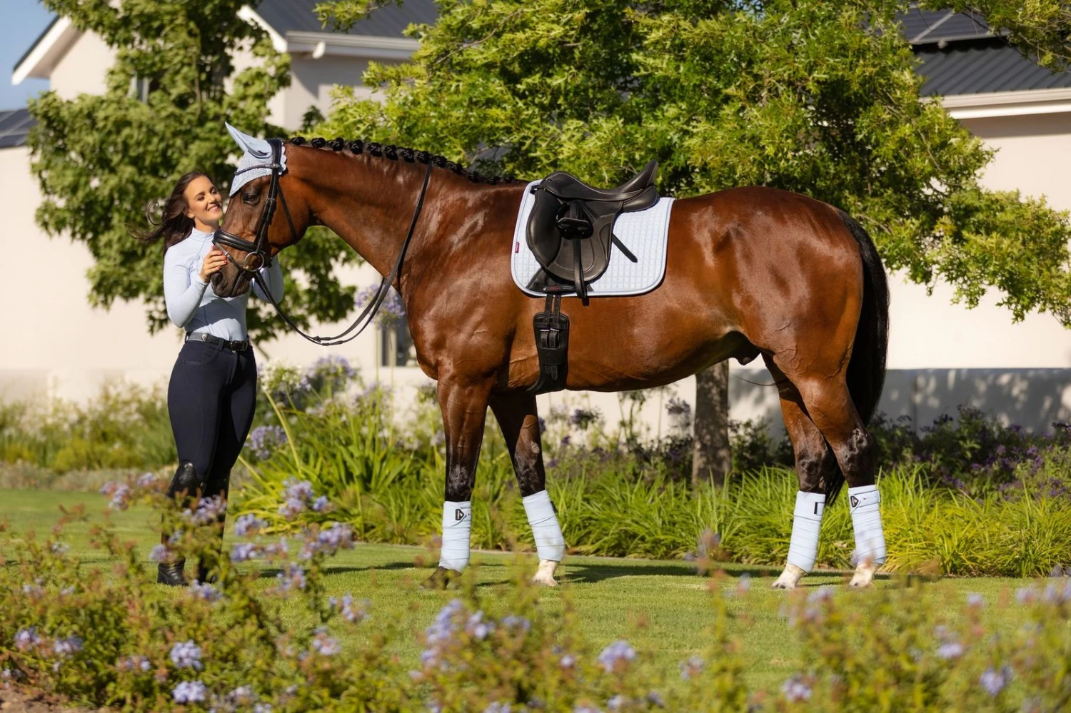 LeMieux Dressage Suede Square – Mist 2 LeMieux Dressage Suede Square – Mist - Image 2