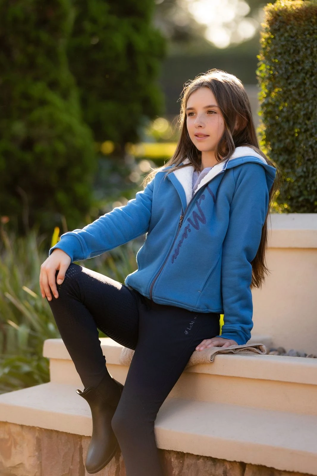 LeMieux Young Rider Sherpa Lined Hollie Hoodie – Atlantic 2 LeMieux Young Rider Sherpa Lined Hollie Hoodie – Atlantic - Image 2