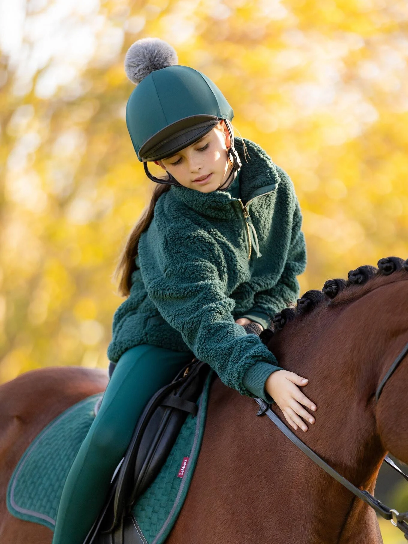 LeMieux Young Rider Tia Teddy Fleece – Spruce 2 LeMieux Young Rider Tia Teddy Fleece – Spruce - Image 2