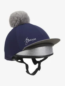 LeMieux Pom Pom Hat Silk – Navy/Grey