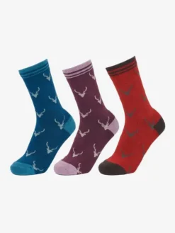 LeMieux Valencia Bamboo Socks – Three Pairs – Stags